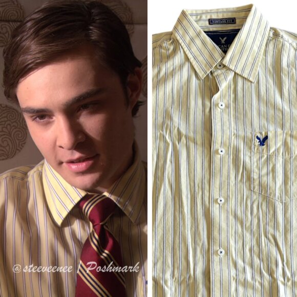 American Eagle Vintage Fit Striped Shirt ASO Chuck Bass - Picture 1 of 8